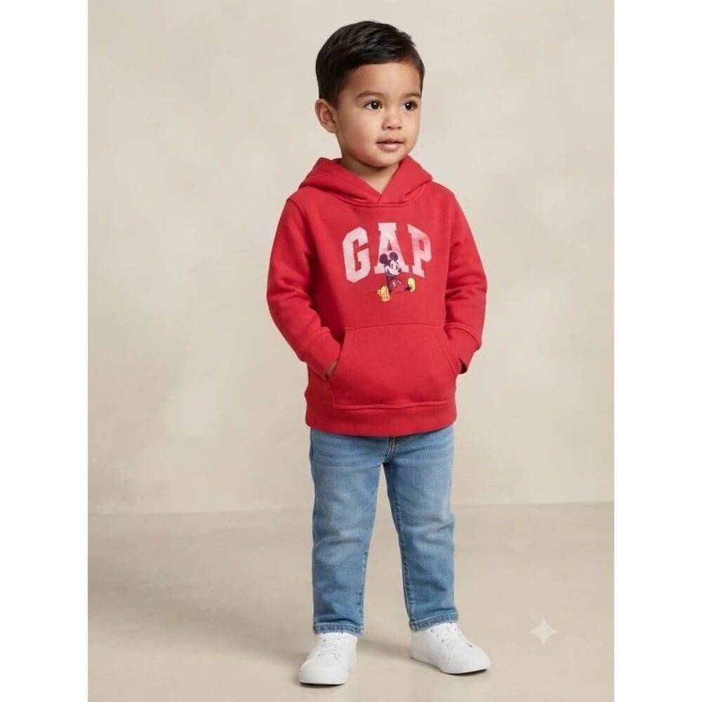 GAP x Disney Mickey Mouse Red Hoodie Toddler Size 4 Years 4T Graphic